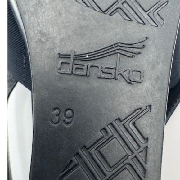 Dansko Black Leather Elastic Slingback Wedge Sandals Womens 39 resort travel - Picture 11 of 11